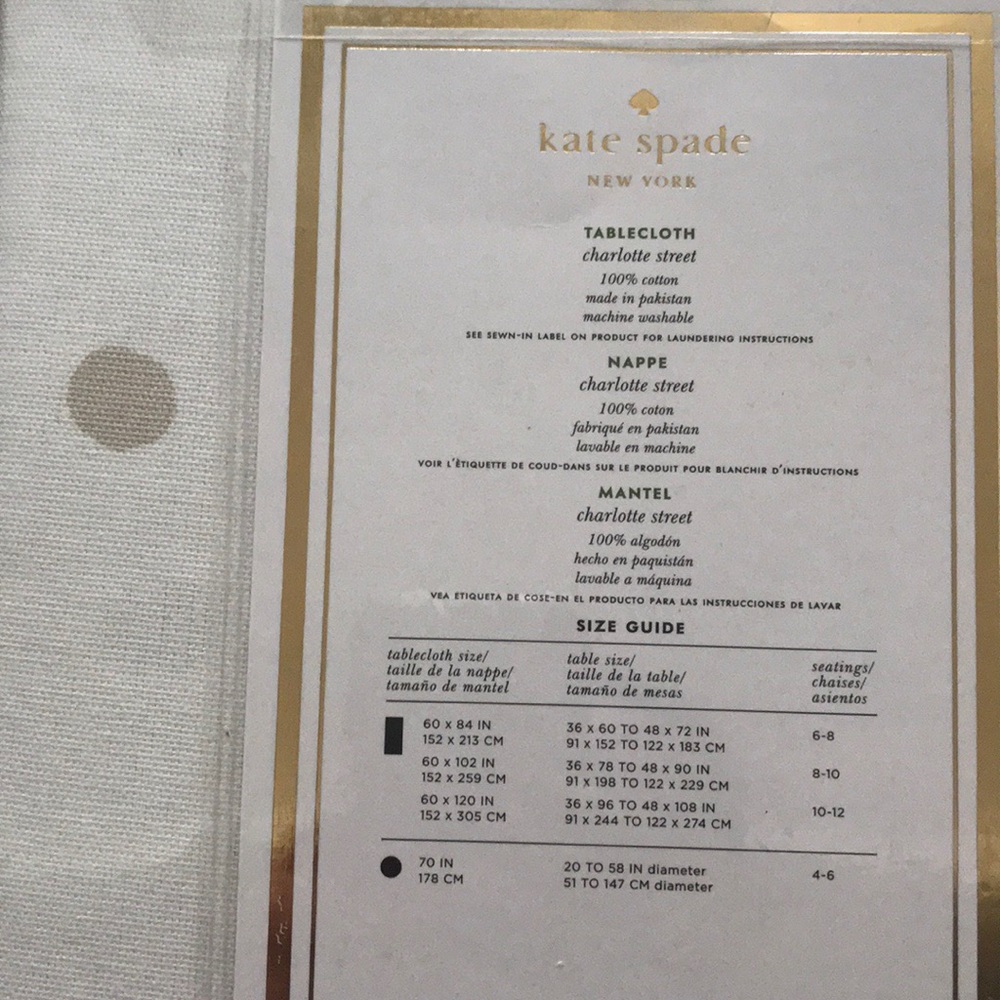 Kate Spade Tablecloth - Picture 2 of 3